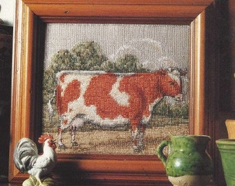 Better Homes and Gardens Cross Stitch & Country Crafts Cow Counted Cross Stitch Pattern from 1992 – INSTANT DOWNLOAD