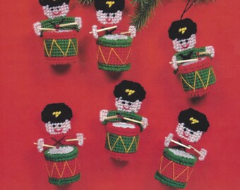 Vintage Plastic Canvas Needlepoint Ornaments  Drummer Boys boy – 88007  INSTANT DOWNLOAD