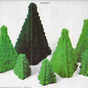 Columbia-Mineava CM 8241 &quot;Christmas Trees&quot; Christmas Holiday Noel Plastic Canvas Needlepoint miniature village pattern – INSTANT DOWNLOAD
