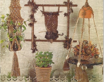 Vintage Mad About Macrame Patterns - Macrame Pattern Book Instant PDF Digital Download, Owls, Necklaces, Earrings, Curtain,  from 1975
