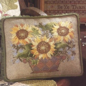 Better Homes & Gardens Vintage Counted Cross Stitch Pattern Sunflower Summer garden thankful Country Crafts Jul/Aug 1992 INSTANT DOWNLOAD