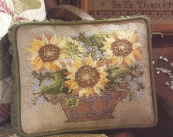 Better Homes & Gardens Vintage Counted Cross Stitch Pattern Sunflower Summer garden thankful Country Crafts Jul/Aug 1992 INSTANT DOWNLOAD