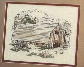 Better Homes and Gardens Country Crafts American Barn Fall Counted Cross Stitch Pattern from 1992 – INSTANT DOWNLOAD