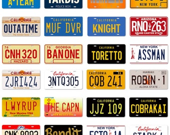 Movie Car License Plate Tin Sign • Film Cinema Decorative Metal Plaque • Creative Wall Hanging Decor For Living Room Man Cave Garage Bedroom