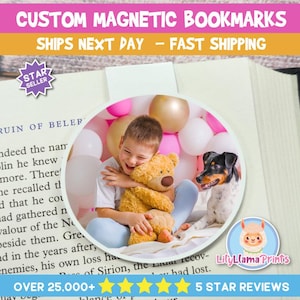 Personalized Magnetic Picture Bookmark | Custom Photo Keepsake | Perfect for Readers & Writers