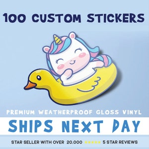 Custom Vinyl Stickers, Die Cut Stickers, Cut to Size Stickers,  Ships Next Day,  FREE FAST SHIPPING, Free Proof Before Printing