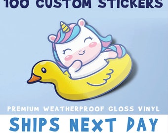 Custom Vinyl Stickers, Die Cut Stickers, Cut to Size Stickers,  Ships Next Day,  FREE FAST SHIPPING, Free Proof Before Printing