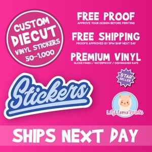 Custom Vinyl Stickers Cut any Shape.  Custom Bulk Stickers Perfect for Companies, Creators, and Sticker Lovers