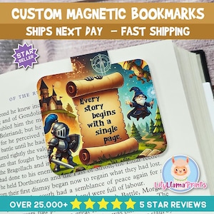 Custom Magnetic Bookmark | Personalized Photo Bookmark | Unique Book Lover Gift | Custom Planner Page Marker | Magnetic Picture Bookmark