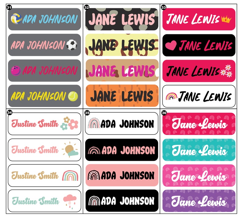 Personalized Name Labels Waterproof Labels Daycare Labels Etsy
