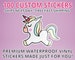 100 Custom Vinyl Waterproof Stickers Cut any Shape.  Custom Bulk Stickers Perfect Birthdays Weddings Packaging 