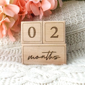 Wooden Baby Milestone Blocks