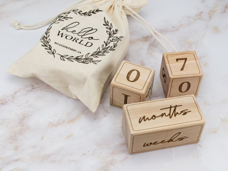 Wooden Baby Milestone Blocks Etsy