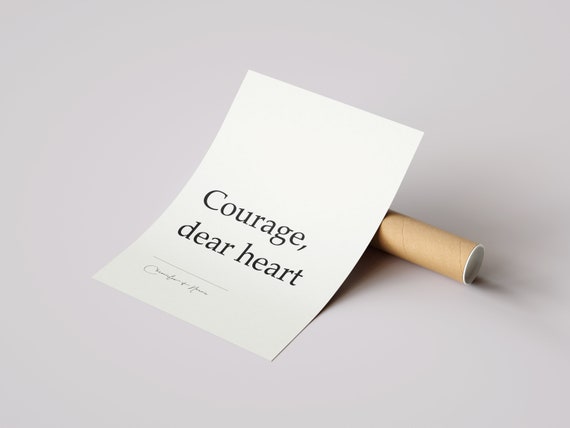 Courage Dear Heart Print CS Lewis Quote Narnia Vibrant 