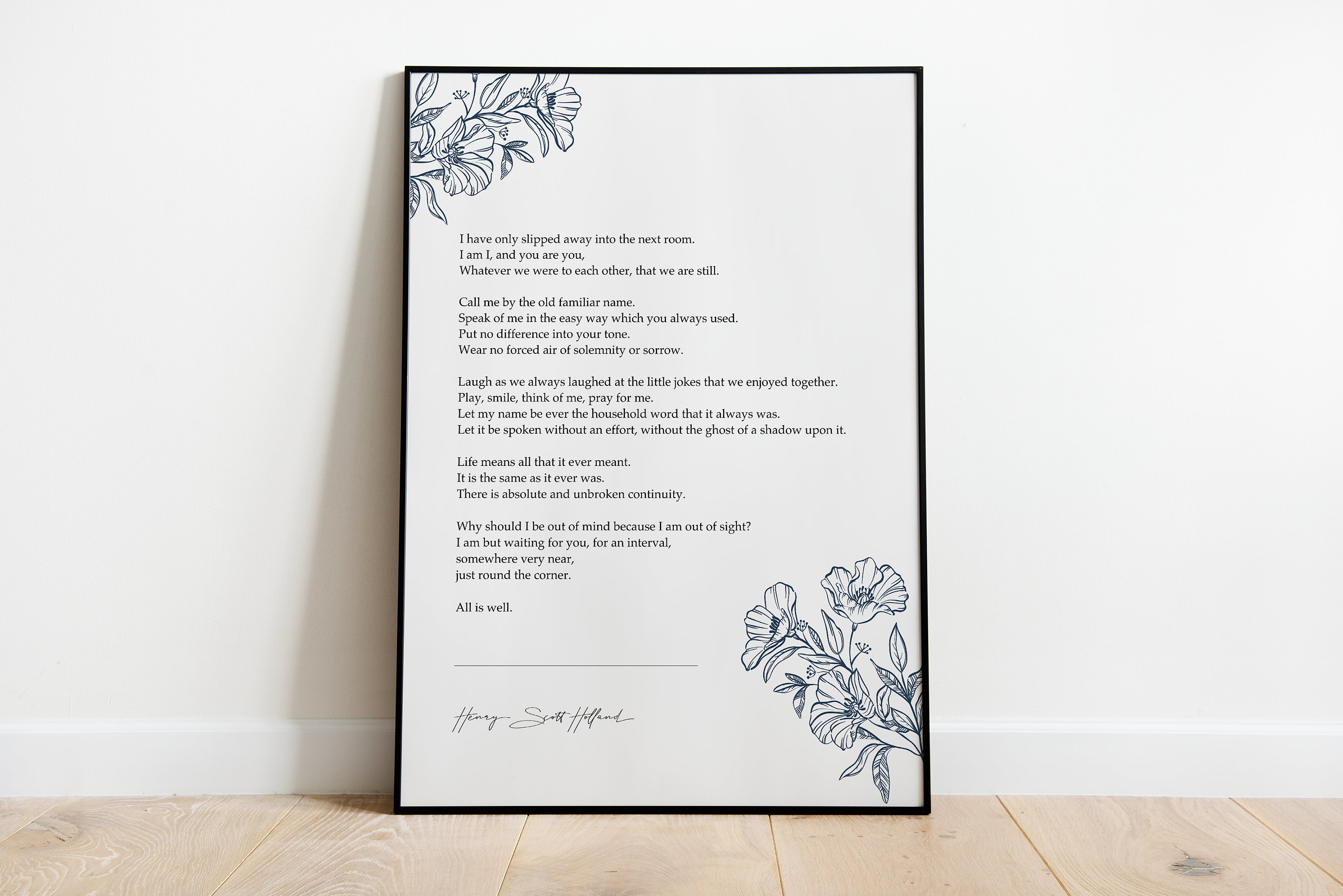 Death Is Nothing At All By Henry Scott Holland Print Framed Norway ...