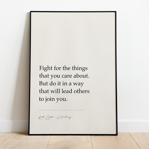 Ruth Bader Ginsburg "Lead Others To Join You" | Literary Prints | Home Decor Art | Inspirational Gifts