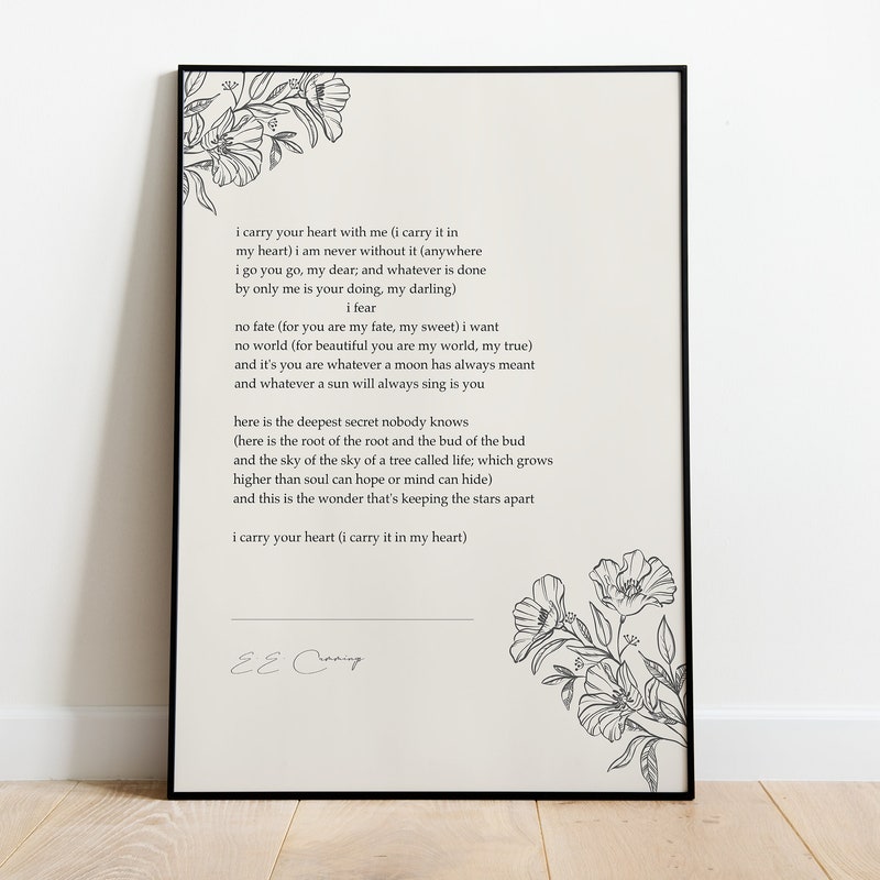 I Carry Your Heart Wall Art - Etsy
