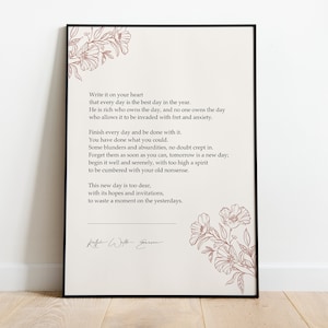 Ralph Waldo Emerson "Finish every day and be made with it. You have tollen, was Sie konnten .." Wanddekoration, berühmte Zitate, Drucke zum Einrahmen