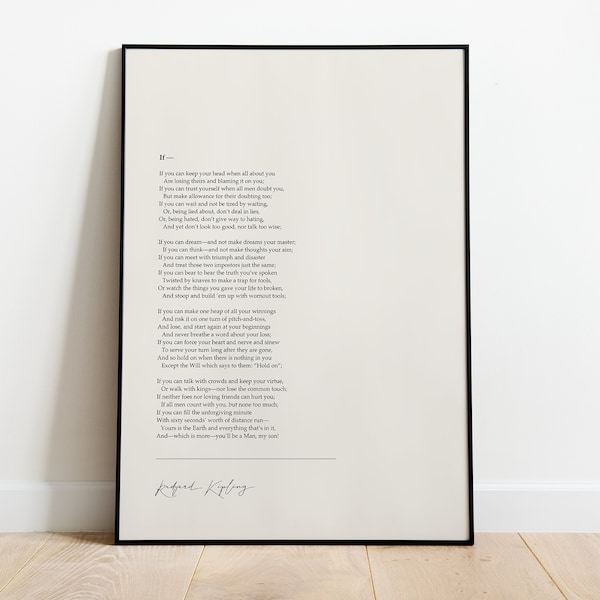 If Rudyard Kipling - Etsy