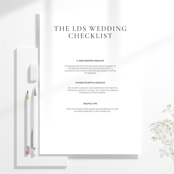 The LDS Wedding Checklist