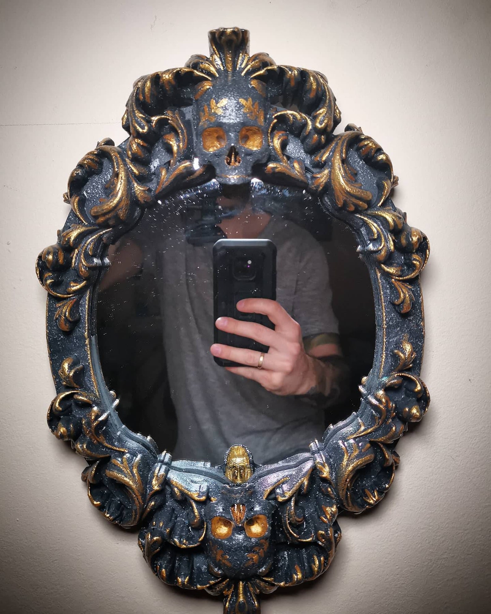 Custom skull frame with mirror unique skull frame original Etsy