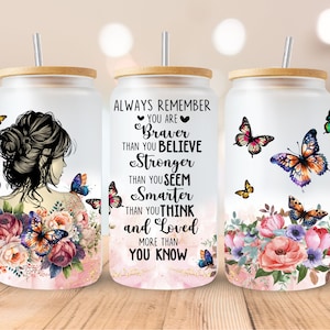 Positive Affirmationen, Motivation, Sublimation, fertig zum Pressen, Transfertransfer, 16 oz. Libbey, KEIN DIGITAL