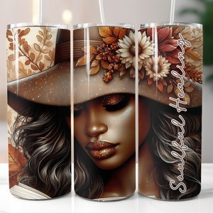 Donna nera, Salute mentale, Autunno, Sublimazione, Pronto per la stampa, Trasferimento di stampa, 20 oz, Trasferimento tumbler sottile, NON DIGITALE