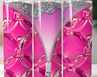 Bling Glam, Pink Glitter Drip, Sublimation, Ready To Press, Print Out Transfer, 20 oz, Skinny Tumbler Transfer, NOT A DIGITAL