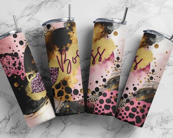 Boss Leopard Lips Tumbler, Sublimation, Ready To Press, Print Out Transfer, 20 oz, Skinny Tumbler Transfer, NOT A DIGITAL