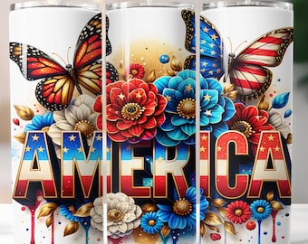 Patriotic, America, July 4th, Sublimation, Ready To Press, Print Out Transfer, 20 oz, Skinny Tumbler Transfer, NOT A DIGITAL