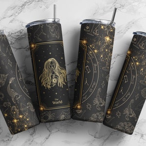 Cartas del Tarot Mundial, Astrología, Celestial, Sublimación, Listo para imprimir, Transferencia impresa, 20 oz, Transferencia de vaso delgado, NO DIGITAL