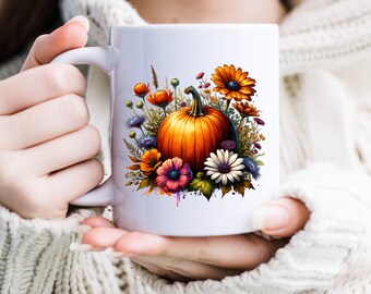 Pompoen, mokontwerp, sublimatie, klaar om te drukken, afdrukken Transfer, 11 oz., 15 oz., GEEN DIGITALE kosten 3,25 voor 4 ontwerpen op één vel