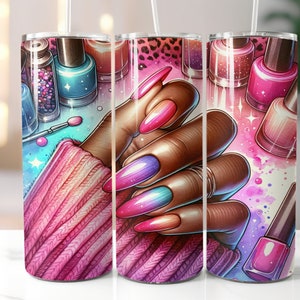 Nail Tech Tumbler, Sublimation, Ready To Press, Print Out Transfer, 20 oz, Skinny Tumbler Transfer, NOT A DIGITAL