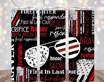 Firefighter, Sublimation, Ready to Print, Ready To Press, Print Out Transfer, 20 oz, Skinny Tumbler Transfer, NOT A DIGITAL