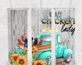 Crazy Chicken Lady, Sublimation, Ready To Press, Print Out Transfer, 20 oz, Skinny Tumbler Transfer, NOT A DIGITAL