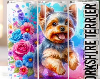 Yorkshire Terrier, Vaso para perros, Sublimación, Listo para imprimir, Transferencia de impresión, 20 oz, Transferencia de vaso delgado, NO DIGITAL