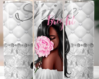 Bling Glam, Diamonds, Fashion Girl, Sublimation, Ready To Press, Print Out Transfer, 20 oz, Skinny Tumbler Transfer, NOT A DIGITAL