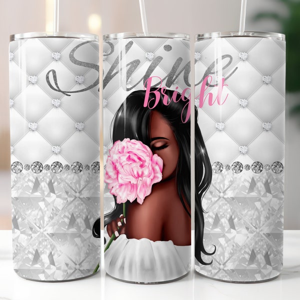 Bling Glam, Diamonds, Fashion Girl, Sublimation, Ready To Press, Print Out Transfer, 20 oz, Skinny Tumbler Transfer, NOT A DIGITAL