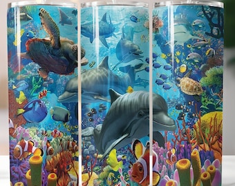 Sea Life Underwater Life Wrap Sublimation, Sublimation, Ready To Press, Print Out Transfer, 20 oz, Skinny Tumbler Transfer, NOT A DIGITAL