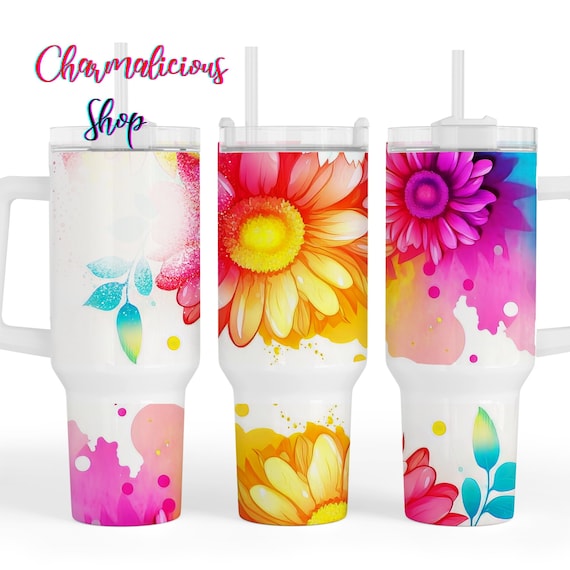 Floral Tumbler, Sublimation, Sublimation, Ready to Press, Print Out  Transfer, 40 Oz Tumbler Transfer, NOT A DIGITAL 