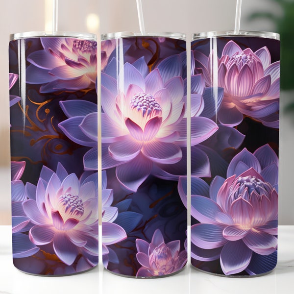 Lotus Flower, Sublimation, Ready To Press, Print Out Transfer, 20 oz, Skinny Tumbler Transfer, NOT A DIGITAL