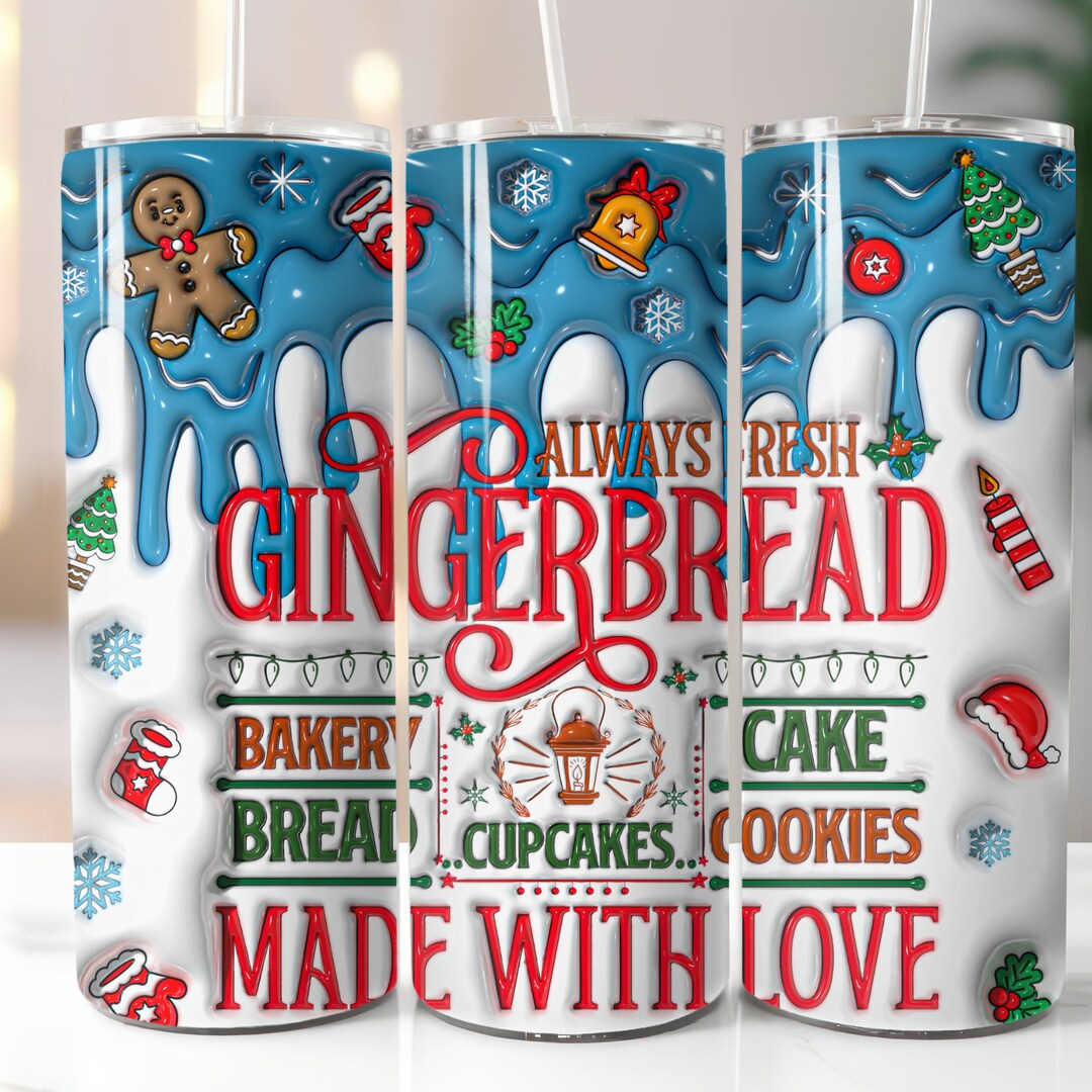 3D Inflated Gingerbread, Sublimation, Sublimation, Ready to Press ...