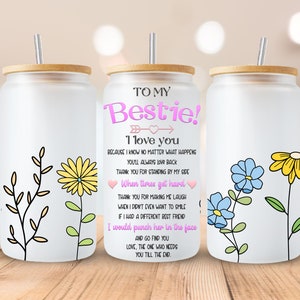 Best Friends, Bestie, Friendship, Sublimation, Ready To Press, Print Out Transfer, 16 oz. Libbey, NOT A DIGITAL