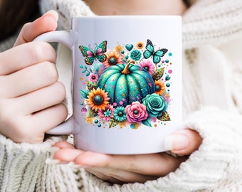 Loves Fall Pumpkins, mok, sublimatie, klaar om te drukken, afdrukoverdracht, 11 oz. 15 oz., GEEN DIGITAAL Kosten: 3,25 voor 4 ontwerpen op één vel