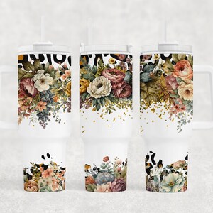 Leopard Floral, Sublimation, Ready To Press, Print Out Transfer, 40 oz, Skinny Tumbler Transfer, NOT A DIGITAL