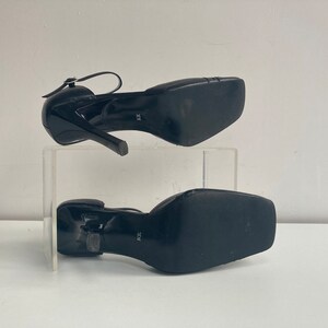 Chaussures Mary Jane / Y2K / Taille 4.5 UK / Talons à bout carré / Cuir noir image 5
