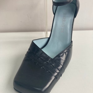 Chaussures Mary Jane / Y2K / Taille 4.5 UK / Talons à bout carré / Cuir noir image 8
