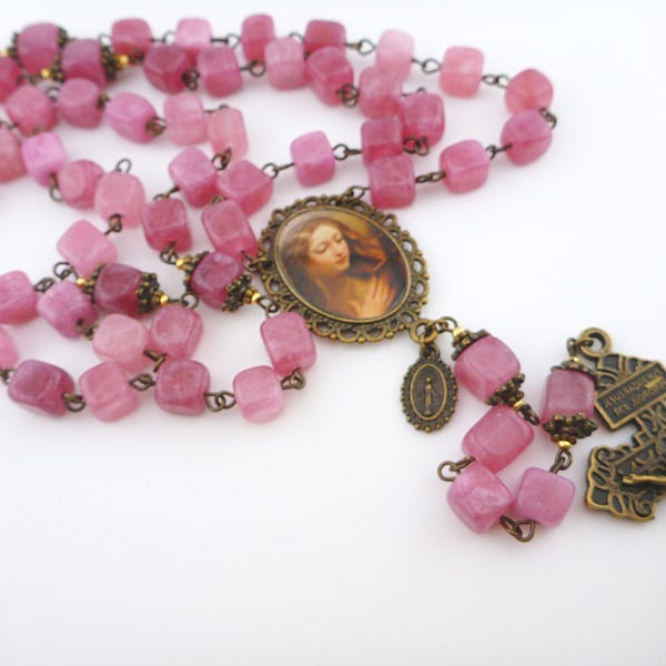 Rosary St. Mary Magdalene: Quartz, Pardon Crucifix