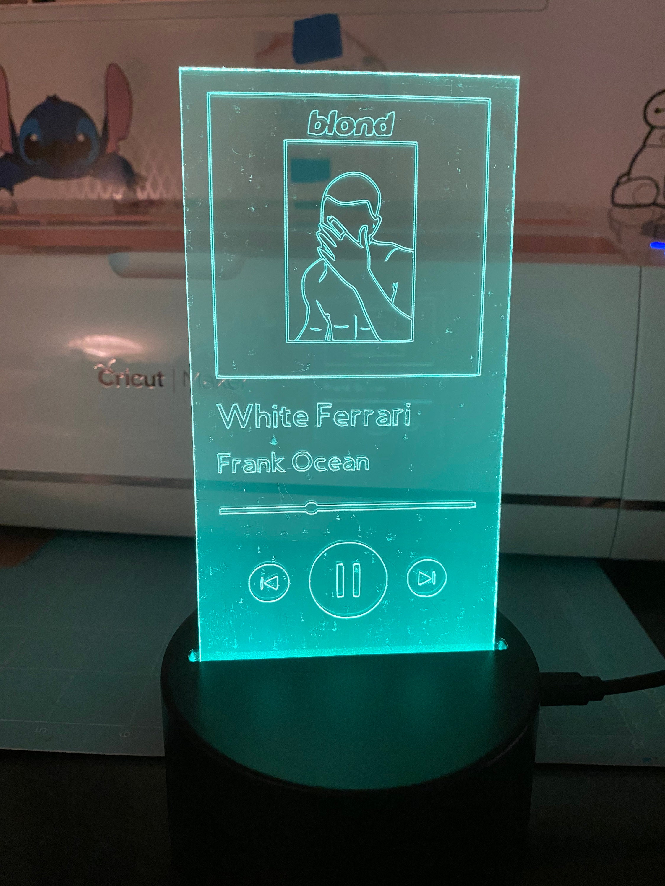 Spotify Acrylic LED Lamp/ Spotify Engraving/ Custom LED Lamp/ Etsy