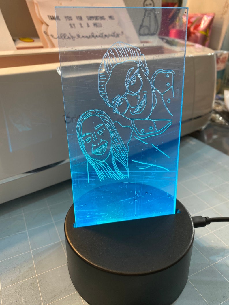 Lámpara LED de acrílico personalizado / regalo de aniversario Etsy